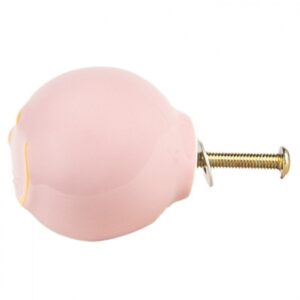 Puxador de Porta Smile em Cerâmica Rosa