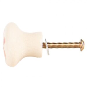 Puxador de Porta em Cerâmica com Flor