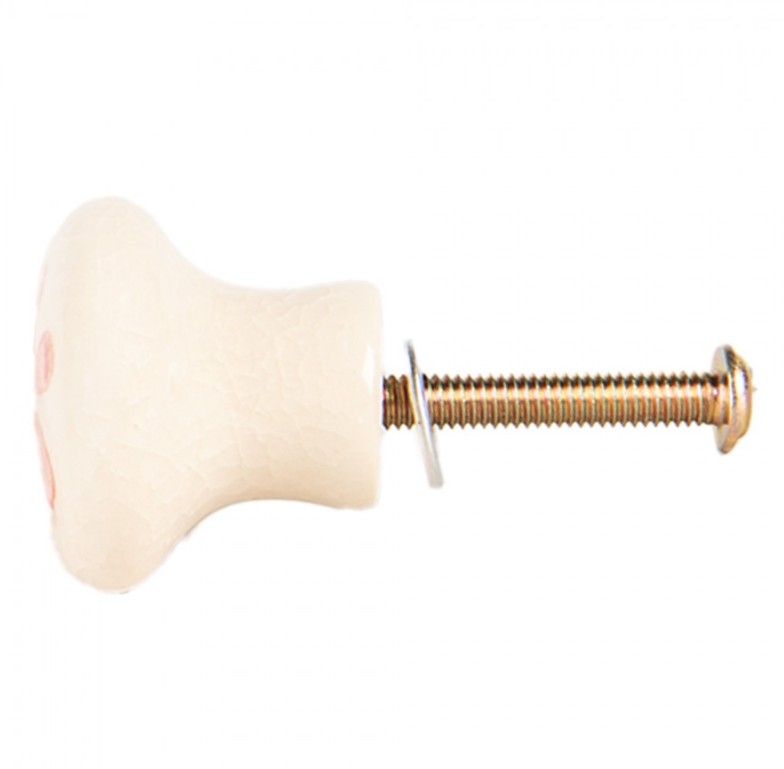 Puxador de Porta em Cerâmica com Flor