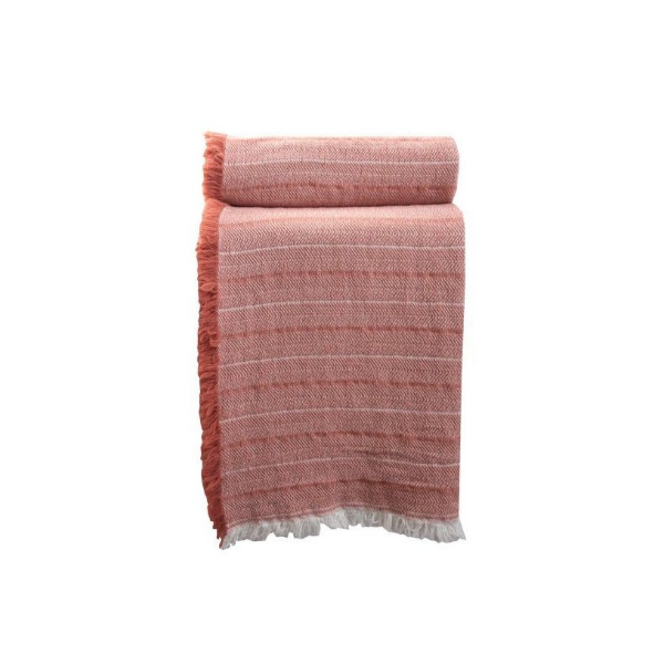 Manta Cabo com Franjas Cor Telha (130 x 170 cm)