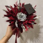 Bouquet Finalistas Flores Preservadas- Bordô e Prateado