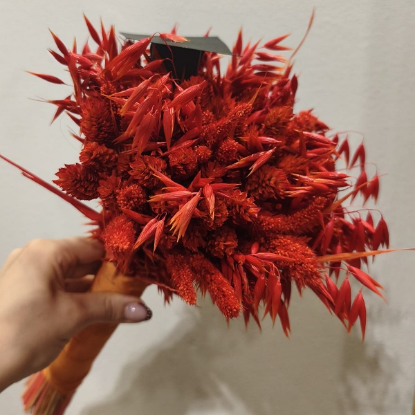 Ramo de Finalistas Flores Preservadas Laranja
